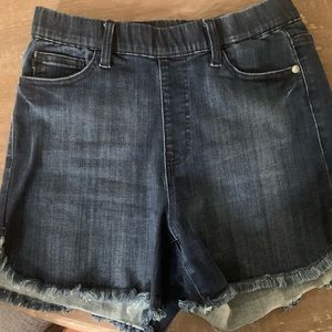 High Waist Pull On With Fray Dolphin Hem Judy Blue Shorts Size M